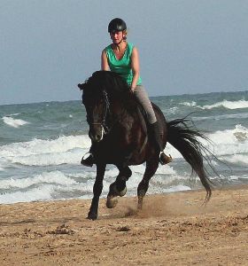 Riding on horse by the Mediterranean
     Sea